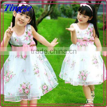 Fashion children summer new pretty flower princess tutu baby latest girl dress designs