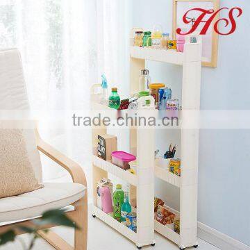 Homeware 4 Layers Folding Bath Kitchen Laundry Room Storage Organizer Removable Plastic Shelf With Handel photo-3