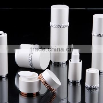 Empty round plastic bottles with airless pump acrylic cosmetic bottle