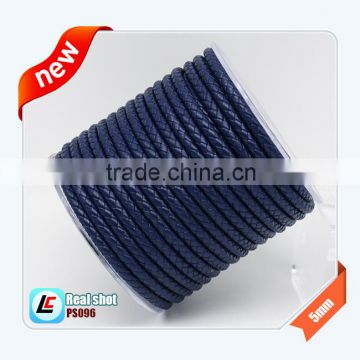 Navy Blue Knitted Round Leather Cord 5mm/4m/3mm/6mm/8mm