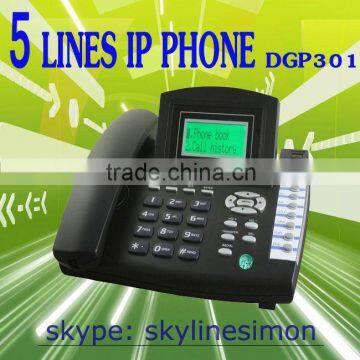 voip device 5 lines sip ip phone support pabx system