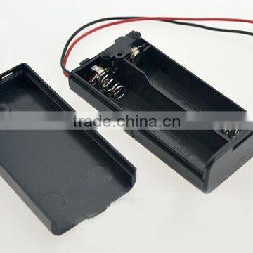 2* AA battery holders with lead wires, battery holders with cover switch on/off