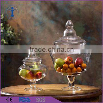 wholesale different types best price factory supply clear glass candy jars with lid