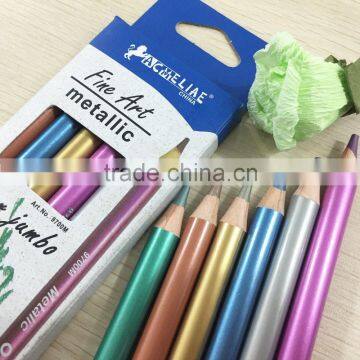 7" Jumbo Size Round Shape Soft Wood High Quality 5.0mm Metallic Colored Pencil photo-2