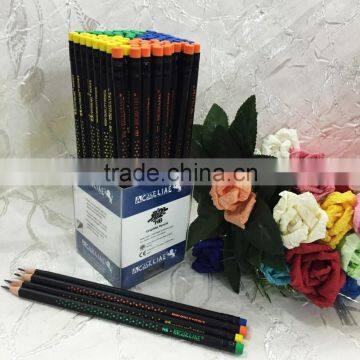 Standard Size Triangular Shape Soft Wood 72pcs Matt Black Body HB Pencil With Eraser photo-2