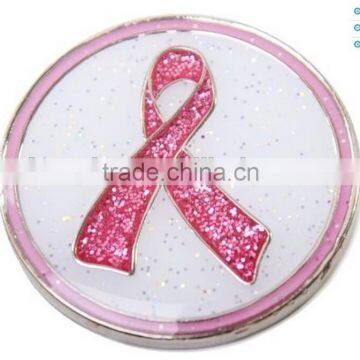 Hot selling custom breast cancer pink ribbon ball marker