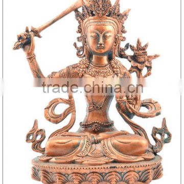 gold color guangyi resin statue