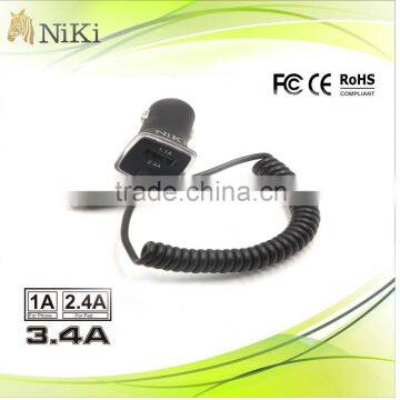 Promotional Dual usb car charger with usb charger cable for Android