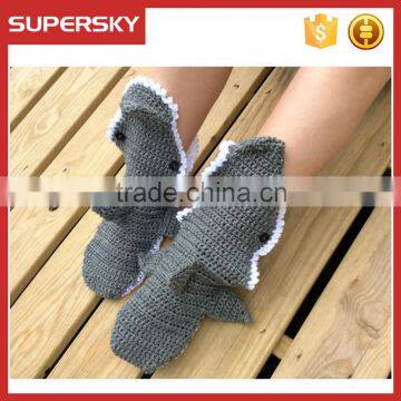 A-212 shark handmade slipper shoes socks animal crochet booties slippers socks knitting shark booties slippers