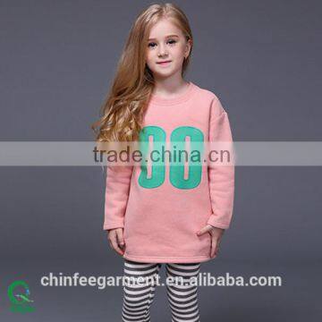 Children Crew Neck Long Sleeves Jersey Sweatshirts For Girls