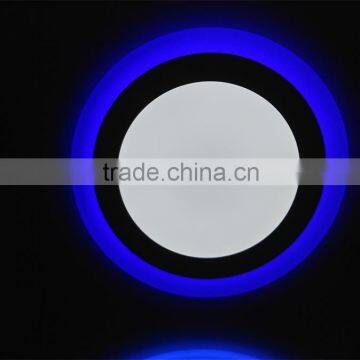 Bi-color two color white and blue color LED panel light