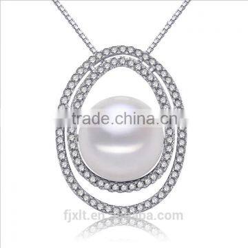 11-12mm 925 sterling silver AAAA grade pearl pendant necklace