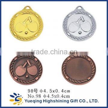 98# gold silver bronze sports factory directly sale metal medallion craft table tennis ping-pong ball badge award medal