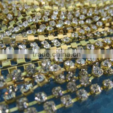 Diamante Crystal cup chain for Garment accessories,Rhinstone Chain Trimming