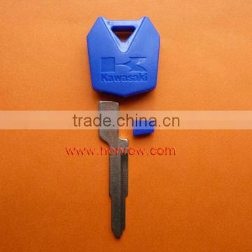 Kawasaki Motorcycle transponder key bank with left blade (blue color)&blank key&key blanks wholesale&key fob