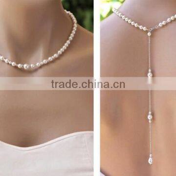 Wedding Jewellery Single Backdrop Choker Necklace Made with Pearls