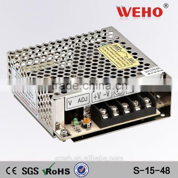 CE RoHS 15w ac dc single output power supply 15v 12v 36v 48v