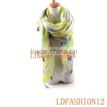 Fashion Women Long Print Soft Cotton Scarf Wrap Ladies Shawl Large flower wrap scarf