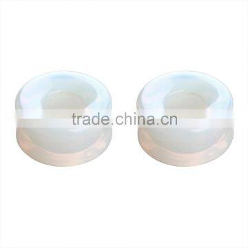 5 Pairs Opal Hollow Saddle Plug Flesh Tunnel Earlet - Available in Low & Giant Gauges