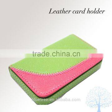 Colorful design name card holder with PU leather material in cheap price