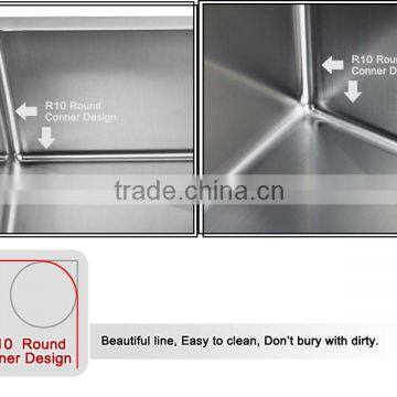 Stainless Steel Single Bowl Handmade Kitchen Sink With Drain Board/with Tray 9645-4 photo-4