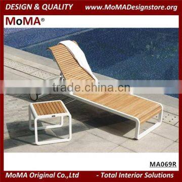 MA069R Outdoor Patio Teak Furniture Sun Lounger Pool Chaise Lounge Withe Side Table