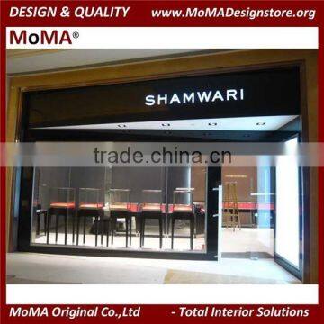 Black Wooden Glass Display Counter Design For Jewellery Store Display