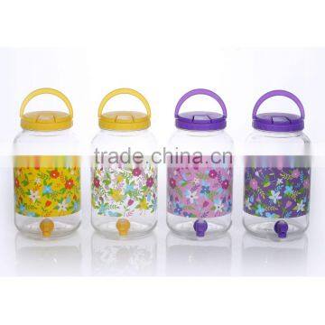 3.4L Colorful Cylinder Glass Beverage Dispenser