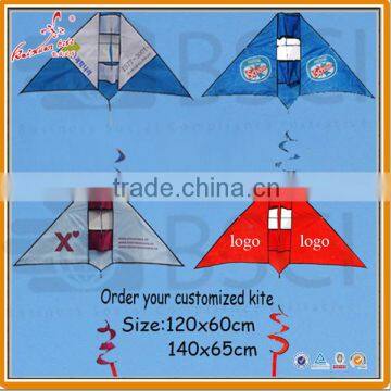 Shandong kaixuan factory custom pinted 3D Delta kite with spinner