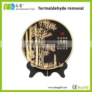 Chinese style plant bamboo plate shape cheap home decor living room hall decoration items