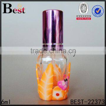 6ml decal handling glass perfume bottles with aluminum mist sprayer