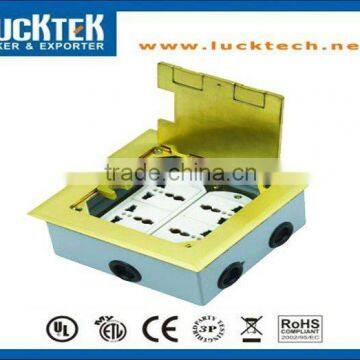 four universal power sockets floor box