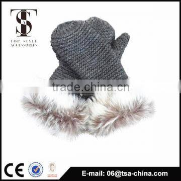 Fashion warm faux fur winter women gloves