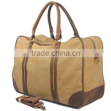 Custom canvas weekender bag canvas garment bag canvas leather travel weekender bag