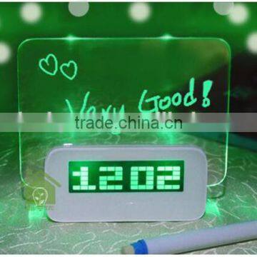 Night Light Digital Alarm Clock Blue Light Digital LED Message Memo Board photo-3