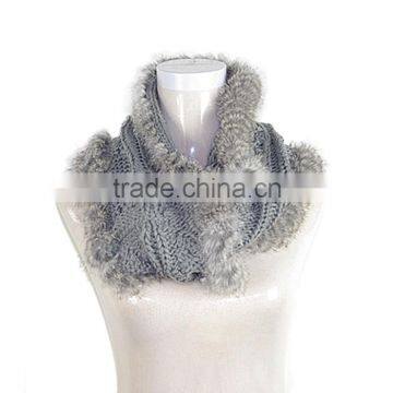 Women Rabbit Fur Wrap Knitting Fur Wrap/fur Scarf KZ140031 photo-2