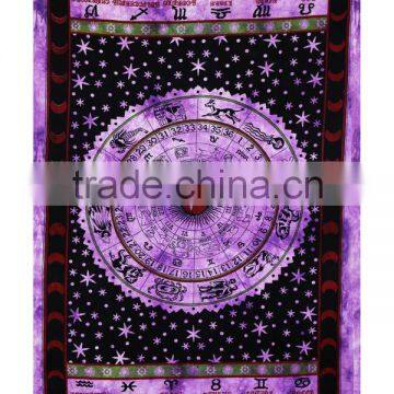 Purple Horoscope Zodiac Mandala Tapestry Wall Hanging Bedspread Bed sheet Wall Tapestry indian tapestry wholesaler home decor