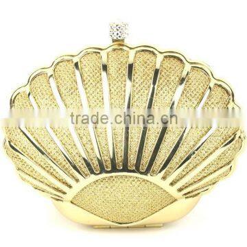 Lady box scallpoed shell metal cluth