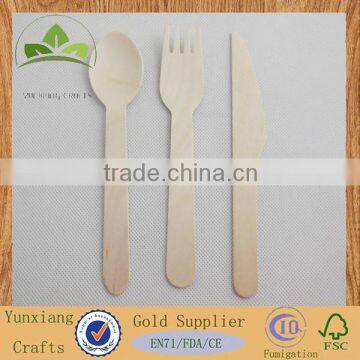 Disposable wooden knife fork and spoon wooden cutlery