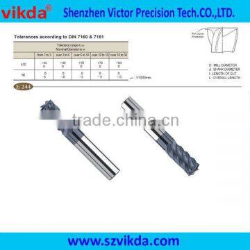 Multiple Solid Carbide End Mill for Hard Material