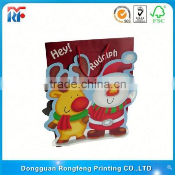 ribbon handle paper shopping bags with flower