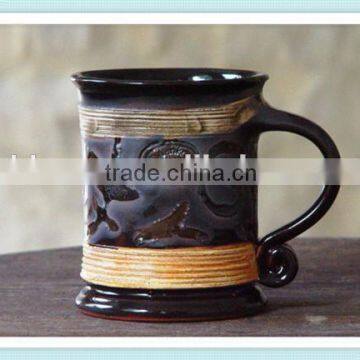 Handmade Pottery Mug, Clay Mug, Black Pottery Mug, Wheel Thrown Tea Mug photo-2