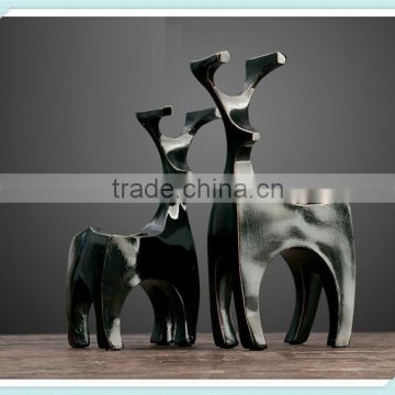 resin animal shape candle holder black deer candle holder with deer shape candle stick