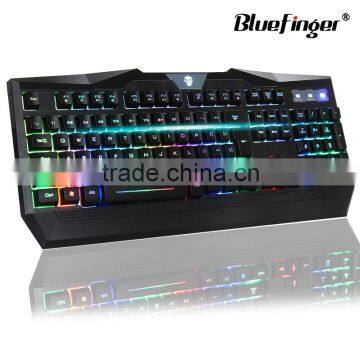 USB White Rainbow LED Illuminated Backlit Gaming Keyboard