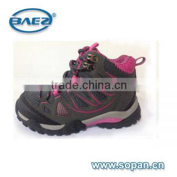 2016 good quality strong and firm PU children hiking shoes