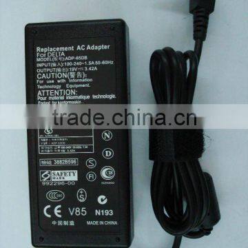 laptop ac/dc power adapter notebook power adapter replacement for DELTA 19V 3.42A (5.5*2.5 yellow)