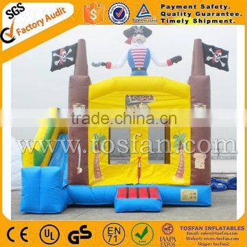 Pirate theme bouncy castle with slide,inflatable bouncy pirate A3059