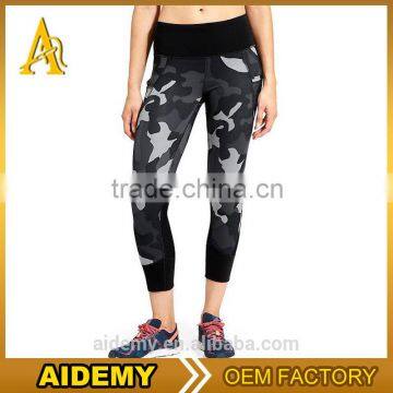 supply black mesh sublimation performance capri leggings for sport and yoga women's fitness capri pants