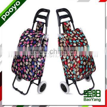 steel hand trolley fashion folding shopping cart with wheels