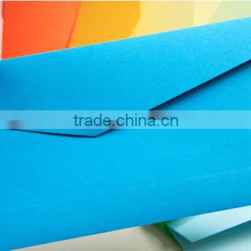 Hot selling blue card envelopes in paper with customized printing for wedding party